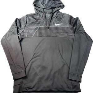 Nike Therma Fleece Hoodie‎ Dri-FIT Pullover Men's Large Tall Black Athletic